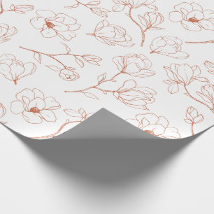 Moderne Terracotta Bloemige Bruiloft Cadeaupapier