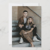 Moderne terracotta bloemige pompoen save the date (Achterkant)