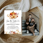 Moderne terracotta bloemige pompoen save the date<br><div class="desc">Moderne Terracotta Bloemenpompoen Save the Date</div>