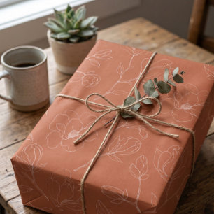 Moderne Terracotta Bloemverpakkings Papier