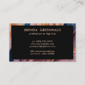 Moderne terracotta blue glitter goudprofessionele  visitekaartje (Achterkant)