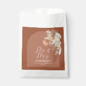 moderne terracotta bohemiaanse pampagras de heer & bedankzakje (Voorkant)