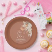 moderne terracotta bohemiaanse pampagras de heer & papieren bordje (Feest)