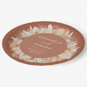 moderne terracotta bohemiaanse pampagras de heer & papieren bordje (Gekanteld)