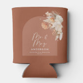 moderne terracotta bohemian pampas bruiloft blikjeskoeler (Achterkant)