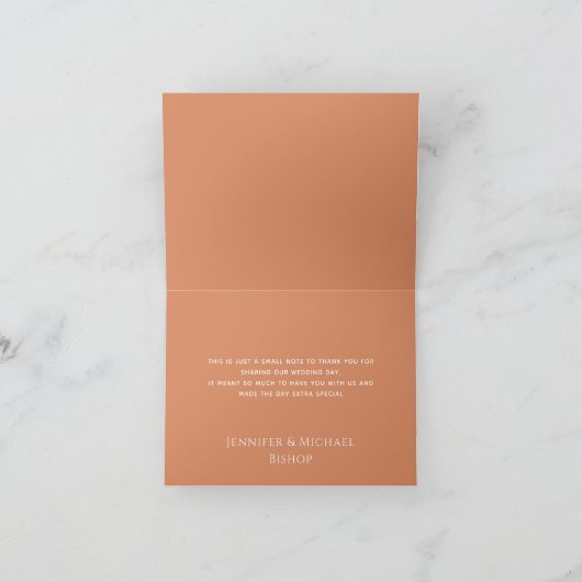 moderne terracotta bohemian pampas foto bedankt (Binnen)