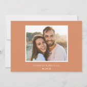 moderne terracotta bohemian pampas foto bedankt save the date (Achterkant)