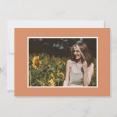 moderne terracotta bohemian pampas graduparty save the date (Achterkant)