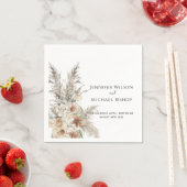 moderne terracotta bohemian pampas race bruiloft servet (Insitu)