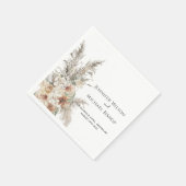 moderne terracotta bohemian pampas race bruiloft servet (Hoek)