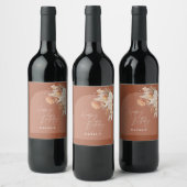 moderne terracotta bohian pampas wijn etiket (Flessen)