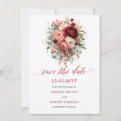 Moderne Terracotta Boho Gouden Save The Date-ontwe Date (Voorkant)