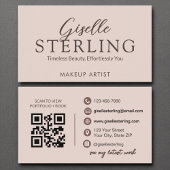 Moderne Terracotta Boho Script Elegante QR-code Visitekaartje