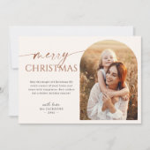 Moderne terracotta boog foto Vrolijk Kerstfeest Feestdagenkaart (Voorkant)