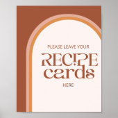 Moderne terracotta boog laat je receptkaart hier a poster (Voorkant)