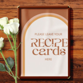 Moderne terracotta boog laat je receptkaart hier a poster