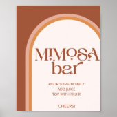 Moderne terracotta boog typografie Mimosa Bar Poster (Voorkant)