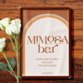 Moderne terracotta boog typografie Mimosa Bar Poster