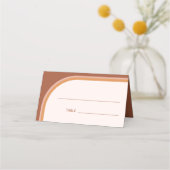 Moderne Terracotta Boog Typografie Plaatskaartje (Achterkant)