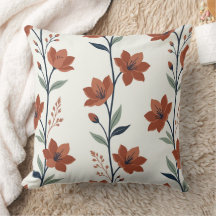 Moderne Terracotta Botanische Tak Crème Worp
