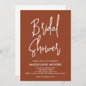 Moderne terracotta bruids douche uitnodiging (Voorkant / Achterkant)