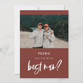 Moderne terracotta bruidsjonker-uitnodigingskaart kaart (Voorkant)