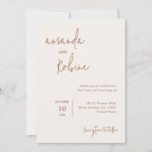 Moderne terracotta bruiloft uitnodiging (Voorkant)