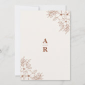 Moderne terracotta bruiloft uitnodiging (Achterkant)