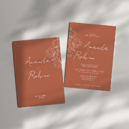 Moderne terracotta bruiloft uitnodiging