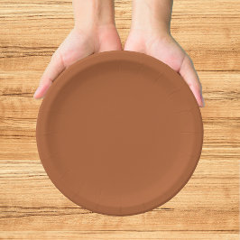 Moderne Terracotta Bruin Oranje Herfst Bruiloft Papieren Bordje