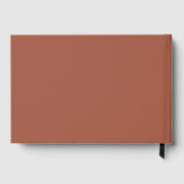 Moderne terracotta bruine bruiloft namen datum fol gastenboek (Achterkant)