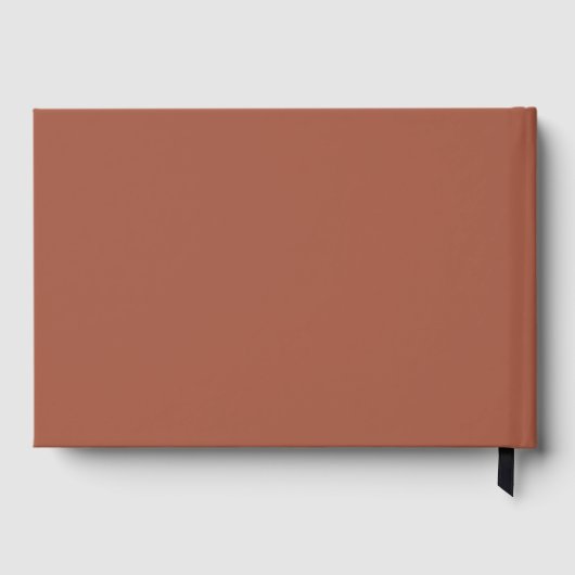 Moderne terracotta bruine bruiloft namen datum fol gastenboek (Achterkant)