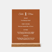 Moderne Terracotta Brunt Sinaasappel Fall bruiloft Acryl Bord (Voorkant)