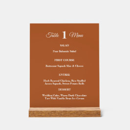 Moderne Terracotta Brunt Sinaasappel Fall bruiloft Acryl Bord