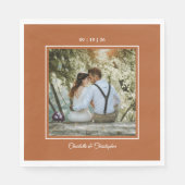 Moderne Terracotta Brunt Sinaasappel Fall bruiloft Servet (Voorkant)