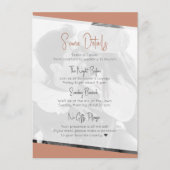 Moderne terracotta Casual bruiloft details Informatiekaartje (Voorkant)