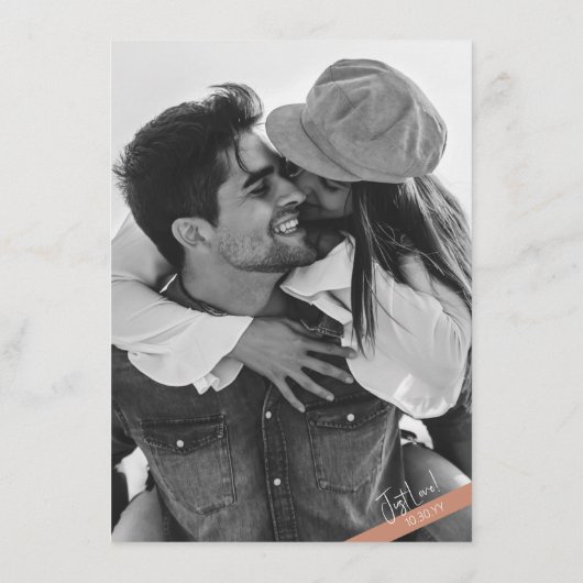 Moderne terracotta Casual bruiloft details Informatiekaartje (Achterkant)