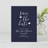Moderne Terracotta Chocolade Navy Save the Date Kaart (Staand voorkant)