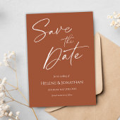 Moderne terracotta Elegante minimalistische bruilo Save The Date
