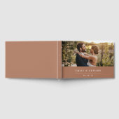 Moderne terracotta en bruine trouwfoto gastenboek (Volledig)