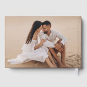 Moderne Terracotta en Gouden Fotobruiloft Gastenboek (Achterkant)