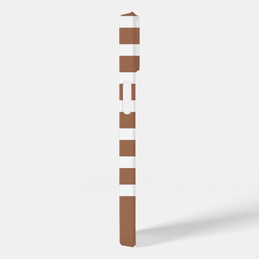 Moderne terracotta en witte streep met monogram Case-Mate iPhone case (Achterkant / Rechts)