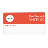 Moderne terracotta en witte zakelijke verzending etiket (Voorkant)