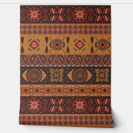 Moderne Terracotta Etnische Tribal Sierpatroon Behang