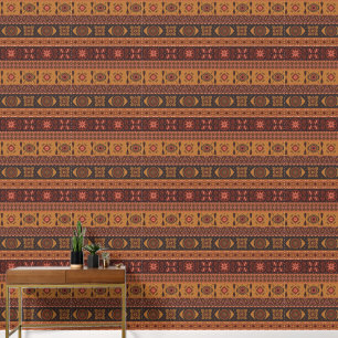Moderne Terracotta Etnische Tribal Sierpatroon Behang
