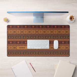 Moderne Terracotta Etnische Tribal Sierpatroon Bureaumat