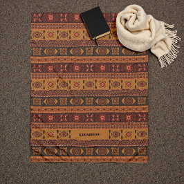 Moderne Terracotta Etnische Tribal Sierpatroon Fleece Deken