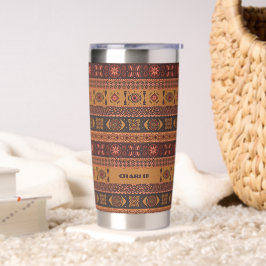 Moderne Terracotta Etnische Tribal Sierpatroon Geïsoleerde Drinkbeker