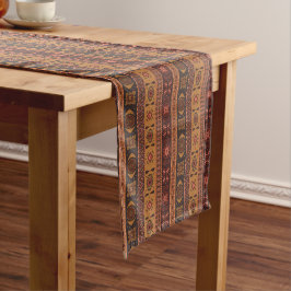 Moderne Terracotta Etnische Tribal Sierpatroon Korte Tafelloper