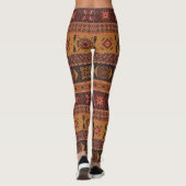 Moderne Terracotta Etnische Tribal Sierpatroon Leggings (Achterkant)
